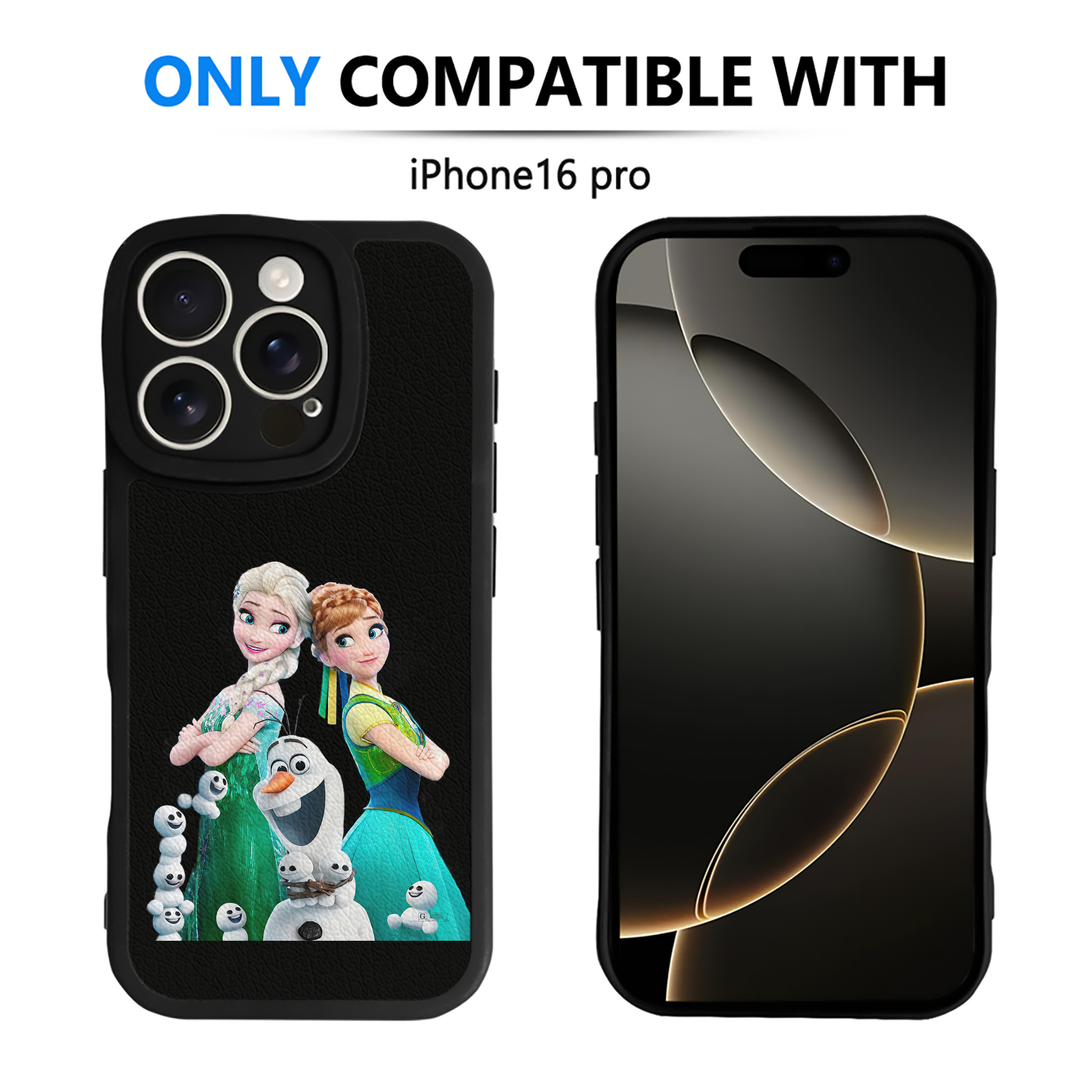 （画像用） アナと雪の女王 アンナ エルサ Frozen Anna Elsa 【iPhone 16シリーズ対応】シリコンスマホケース（レザー調） 材質：シリコン